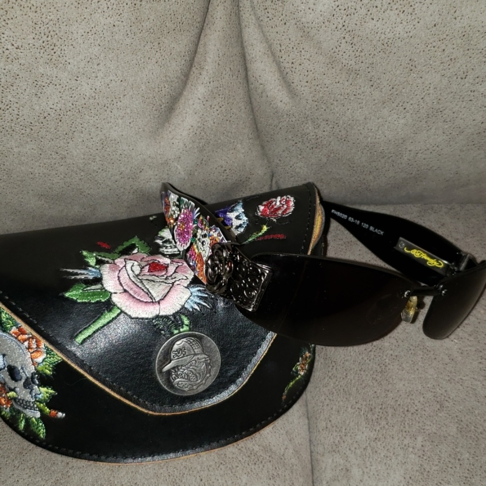 Ed Hardy sunlgasses and case